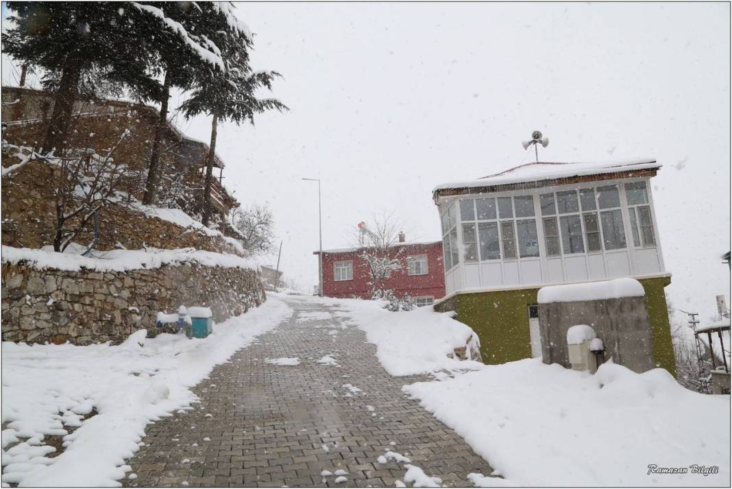 Konya’nın karla kaplı ilçesinden kartpostallık kareler 30